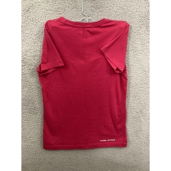 Under Armour Shirt Womens Small Pink Semi Fitted Hunting Short Sleeve Crew Neck - Picture 6 of 10
